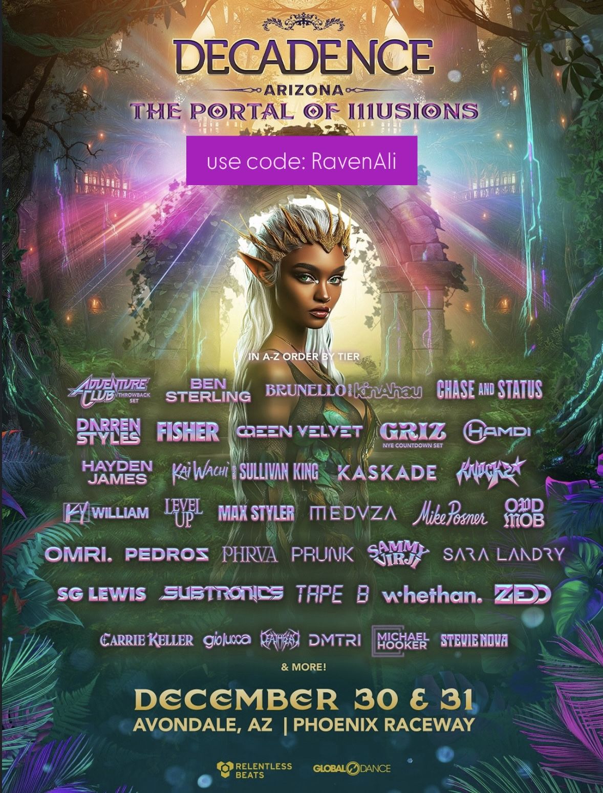 Decadence Arizona 2025 Promo Code RavenAli