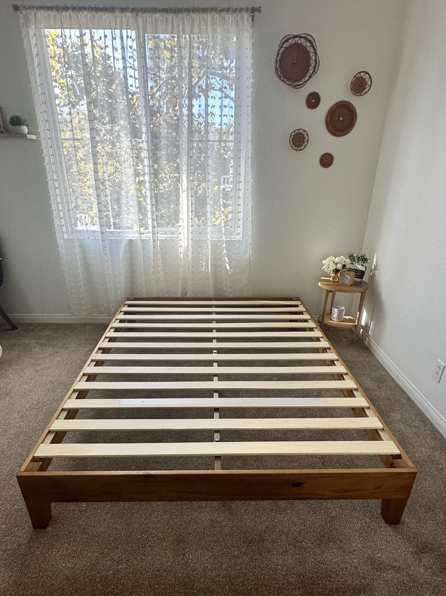 Queen Bed Frame + Optional Memory Foam Mattress – Excellent Condition!