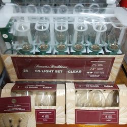 Brand Nu  C9 Christmas Clear 25-lamp 7-wts Set. 