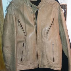 Biker jacket. Tan. Size 46