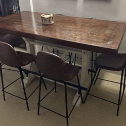 Valebeck Counter Height Dining Table with Footrests 