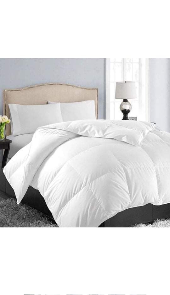 EASELAND All Season King Size Soft Quilted Down Alternative Comforter Reversible Duvet Insert with Corner Tabs,Winter Summer Warm Fluffy,White,90x102 