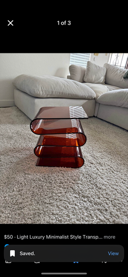 (Brand new)Red acrylic S shape table $80