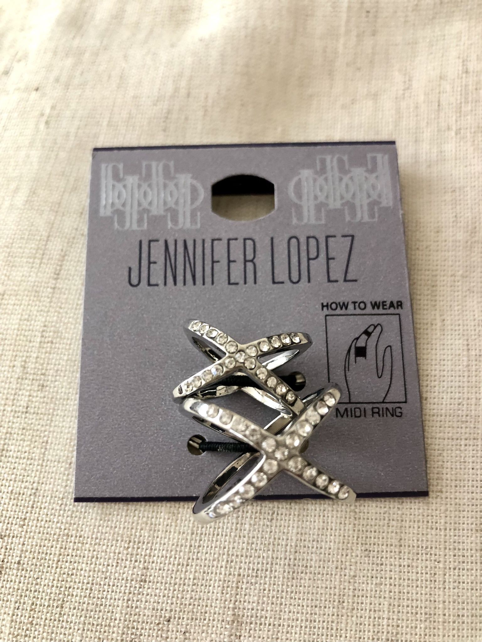 Jennifer Lopez Midi Ring Set, size 7