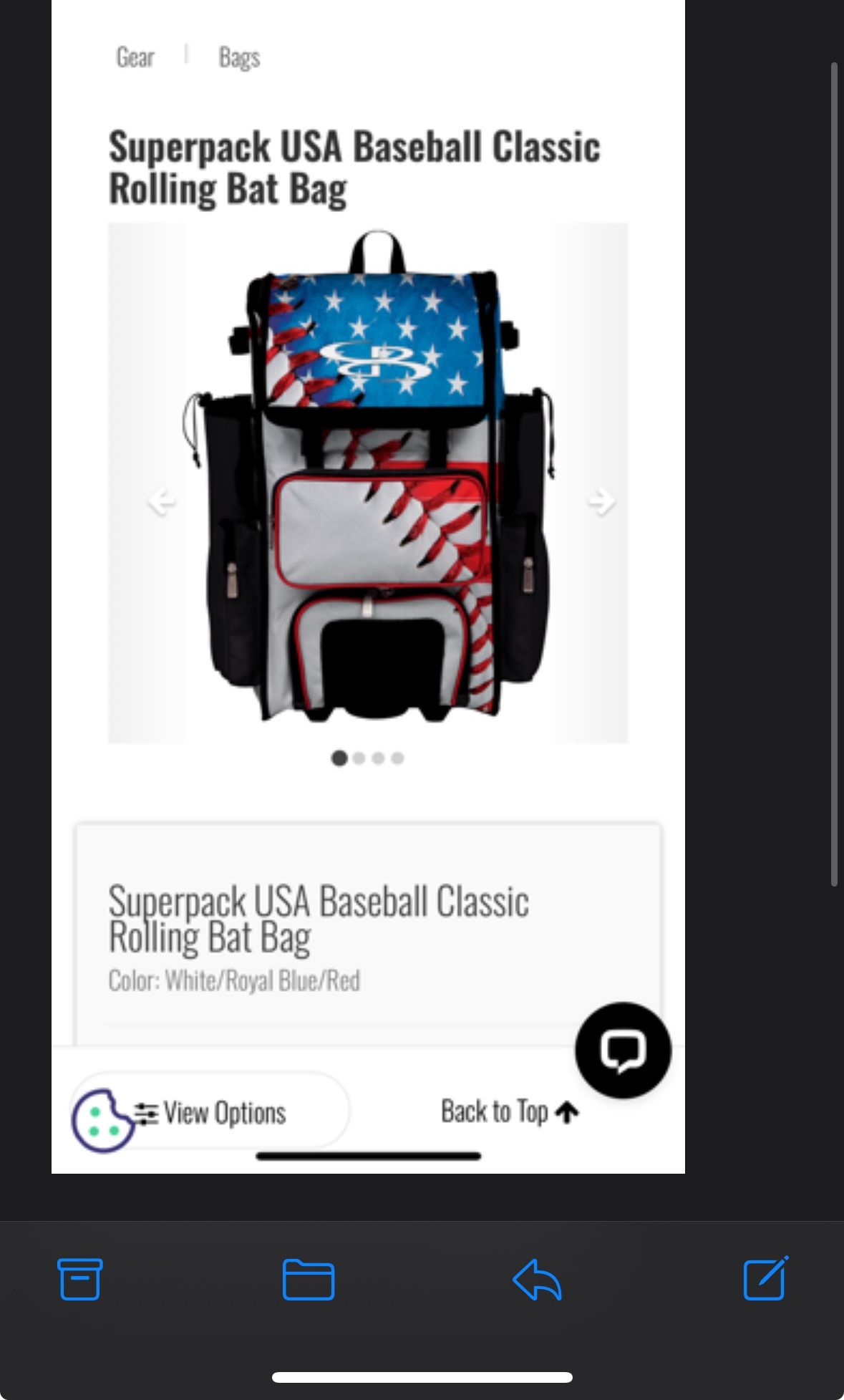 BOOMBAH Superpack USA Baseball Classic Rolling Bat Bag