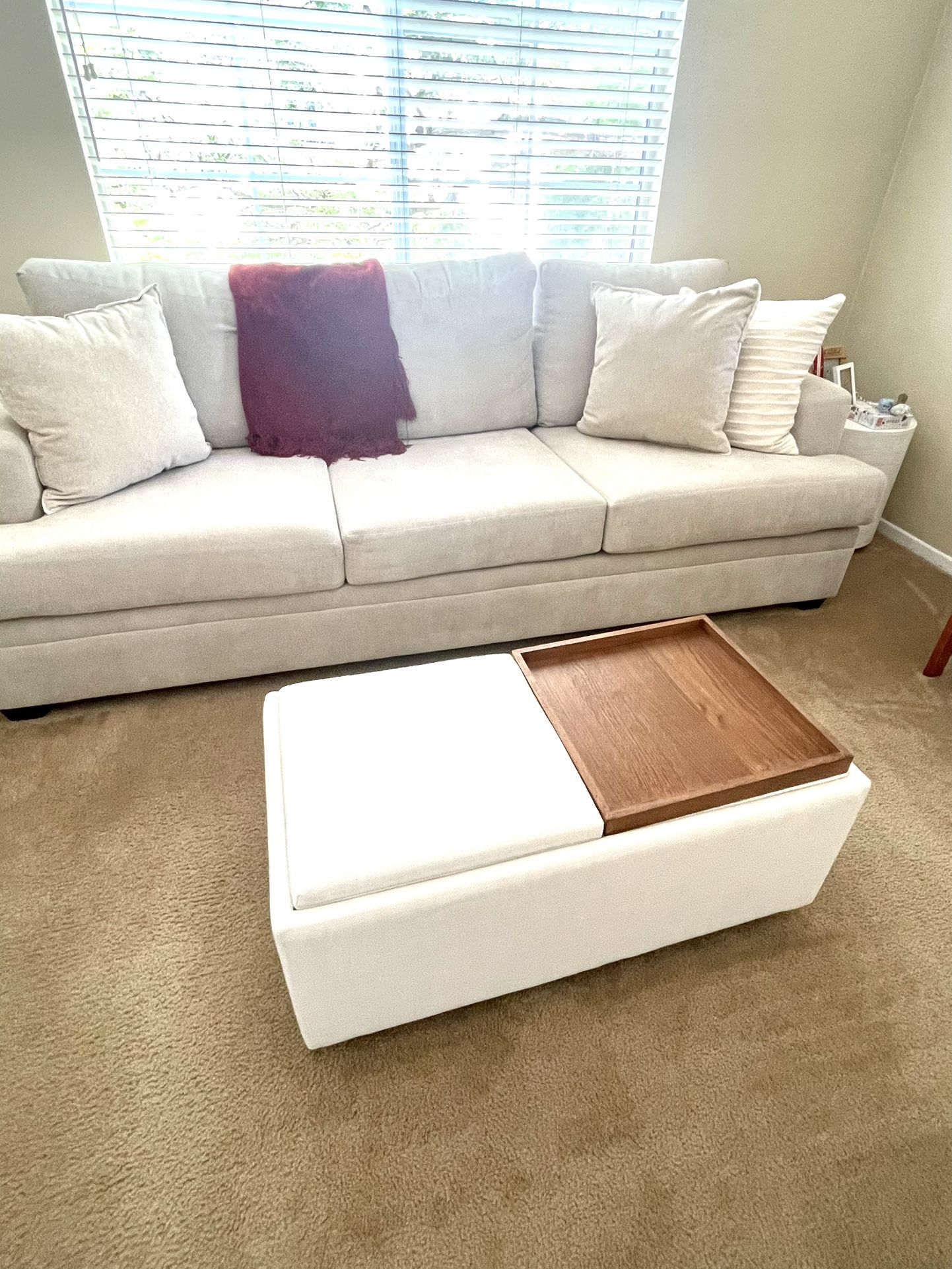 West Elm Ottoman Storage, Tray Top Double 