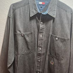 Vintage Tommy Hilfiger Long Sleeve Denim Shirt- LG