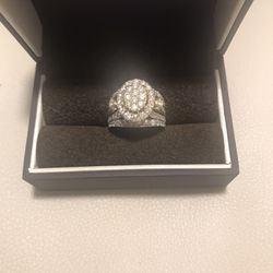 3ct Ladies Diamond Ring Two Tone 10kt Gold