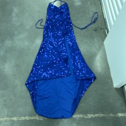 Blue Sparkling Prom Dress