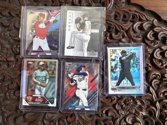 5 Shohei Ohtani baseball cards (all for $80)