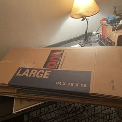 6 Large Moving Boxes + 1 Clothing Wardrobe Box