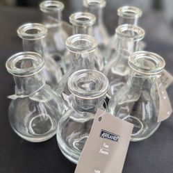 See of 10 - Clear Glass Bottles 3" Tall - New Never Used • Flower Vase, Decoration, Home And Garden, Household Supplies, Tchotchkes, Floral Supplies