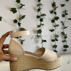 Cute Cream Wedges/ Heels 