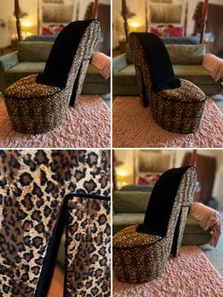 Leopard Print High Heel Shoe Chair – Statement / Accent Chair