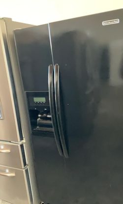 Kitchen Aid Side-by-Side Black Refrigerator
