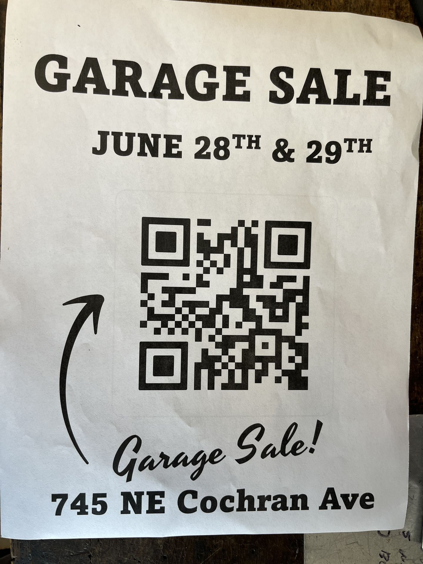 GARAGE SALE
