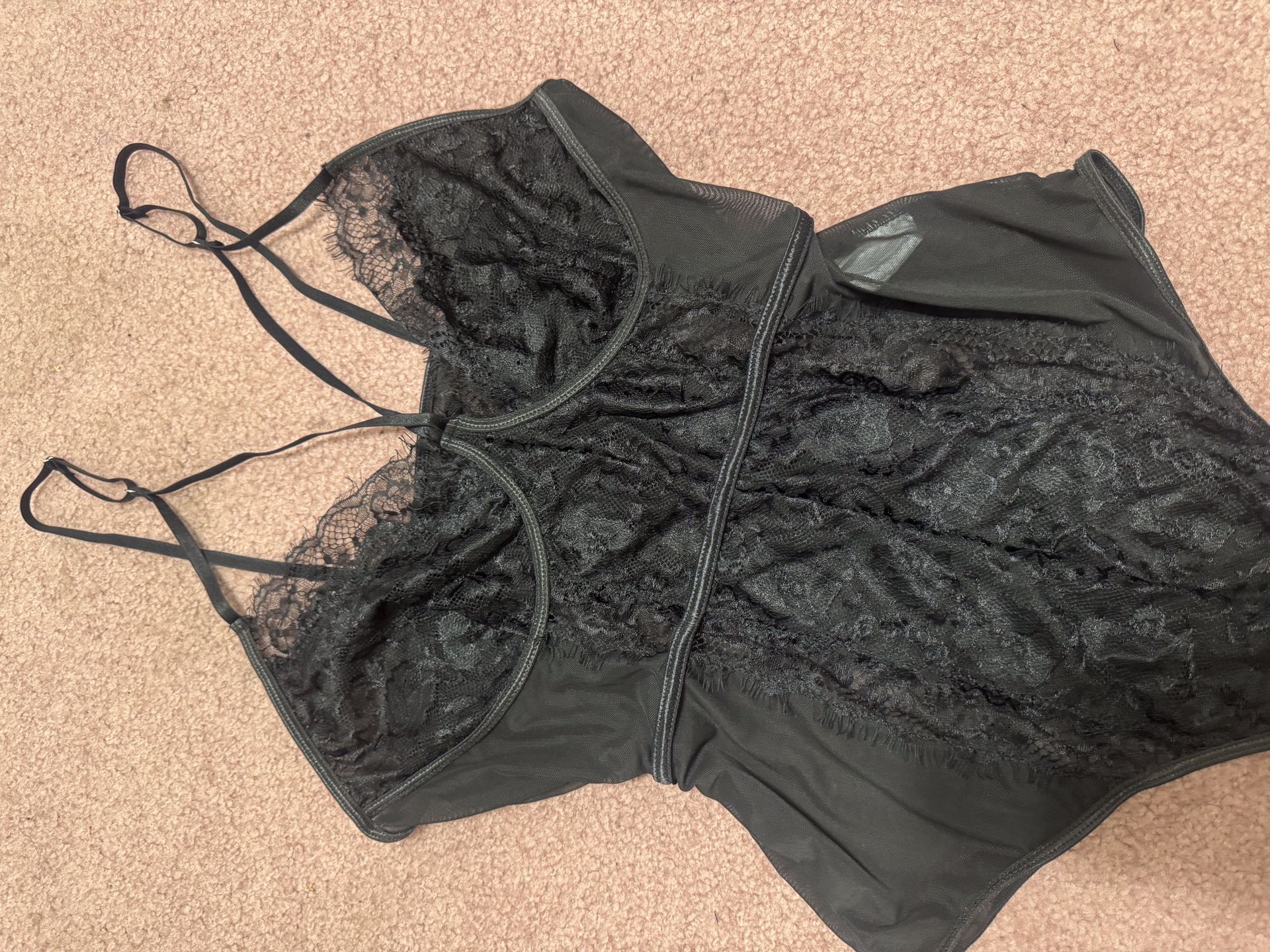 New 2xl Black Lace Bodysuit Lingerie Stretchy