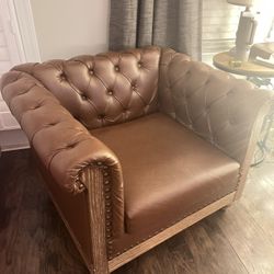 Giovany Faux Leather Chesterfield Chair $200 OBO