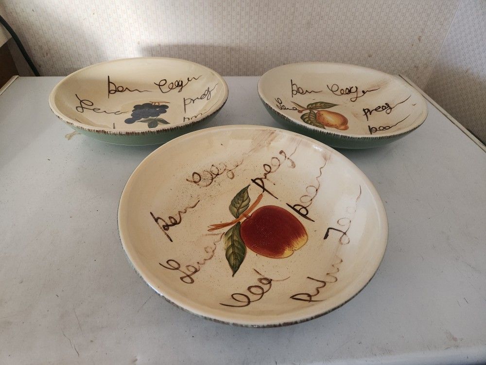 Three 10" Pasta Bowls