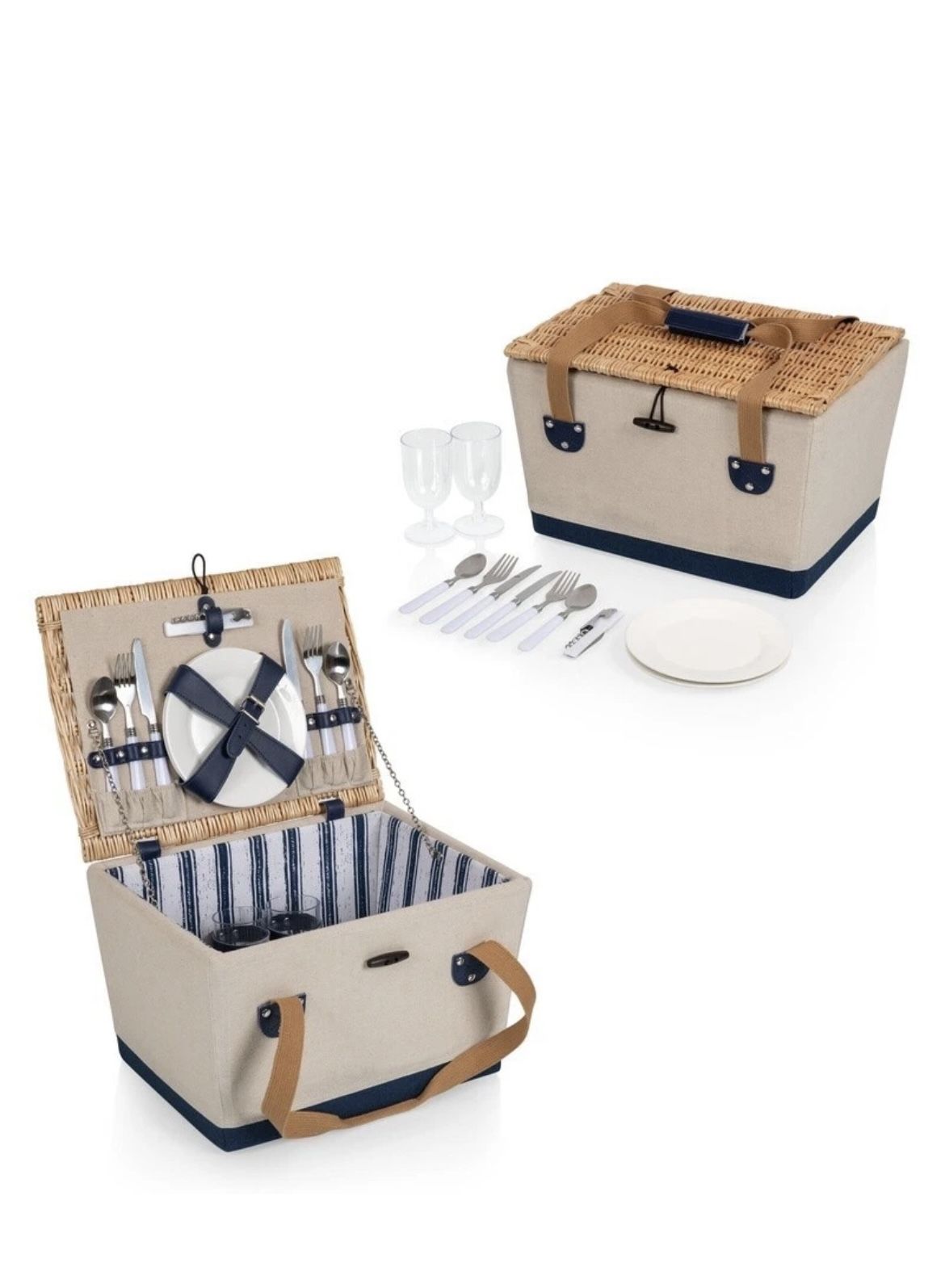 PICNIC TIME Boardwalk Picnic Basket for 2 - Romantic Picnic Basket - Picnic S...