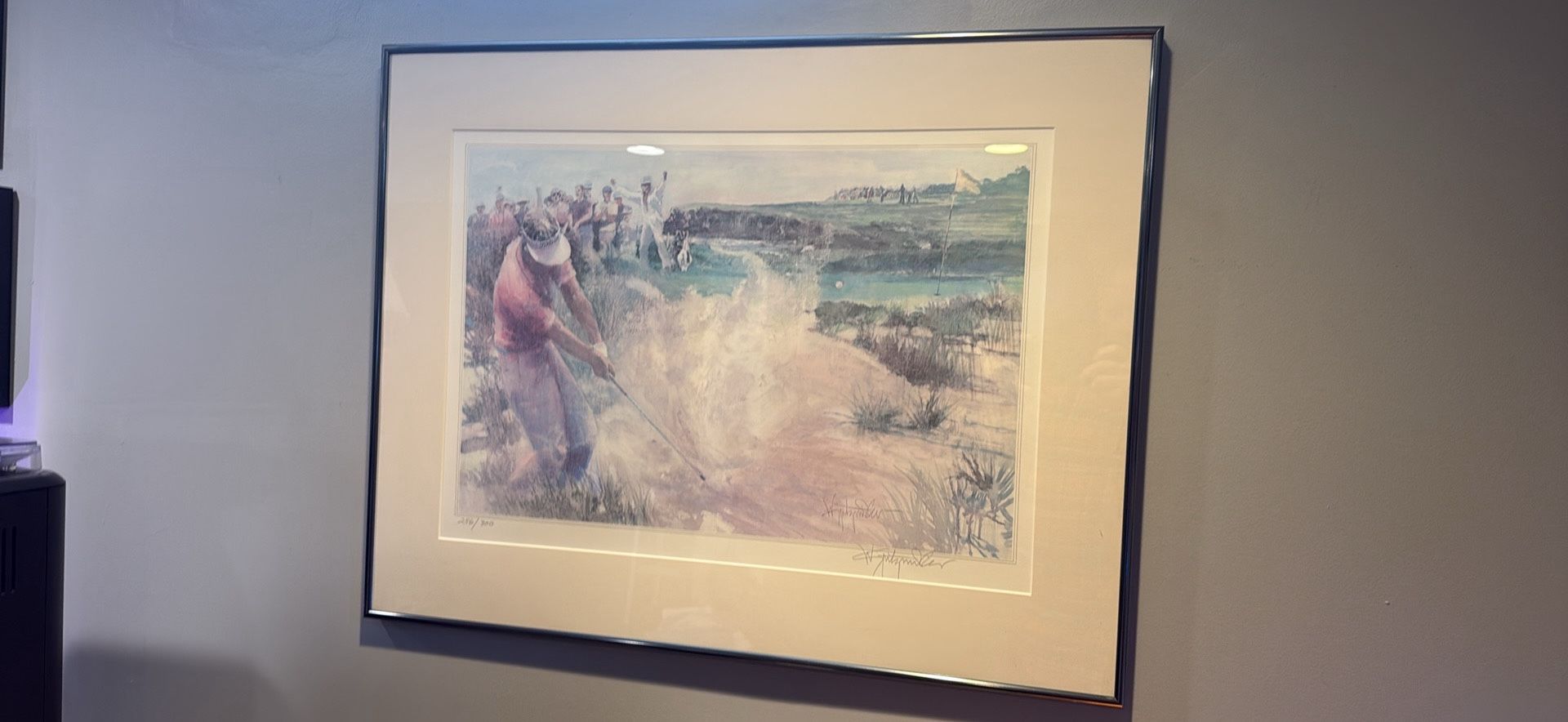 Kite at Pebble Beach” – W. Fitzmiller Signed Limited Edition Golf Print – Framed