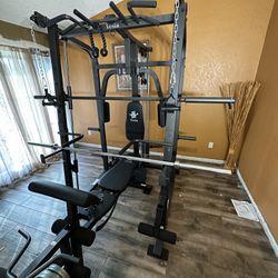 Vesta Fitness Smith Machine 1001 w/Bench Attachment | 230lb Bumpers Olympic Weights | 7ft Olympic Bar | Fitness | Gym Equipment | FREE DELIVERY 🚚 