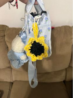 Sunflower handmade crochet keychain