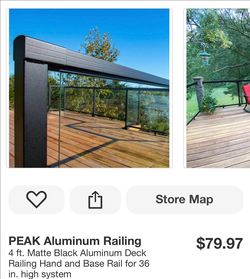 PEAK 4 ft. Matte Black Aluminum Deck Railing