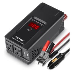 Potek 500w power inverter DC 12V to AC 110V Car Adapter with 2 5V/2A usb charging output