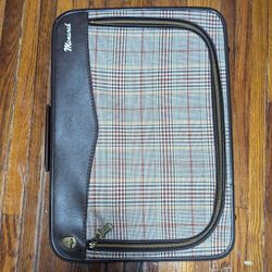 Vintage Monarch Plaid Travel Luggage