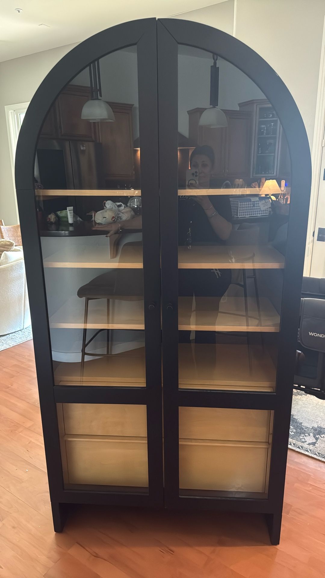 Two Drawer Glass Armoire