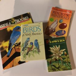 Bundle Of Vintage Birds, Flowers, & Rocks & Minerals Books