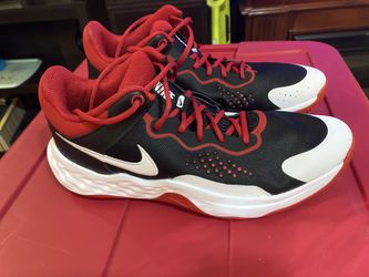 Nike Fly By Mid 3 Basketball Shoes Mens Size 12 Black/White/Gym Red - $20