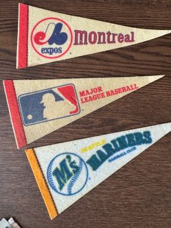 Vintage MLB Mini Felt Pennants Set of 3