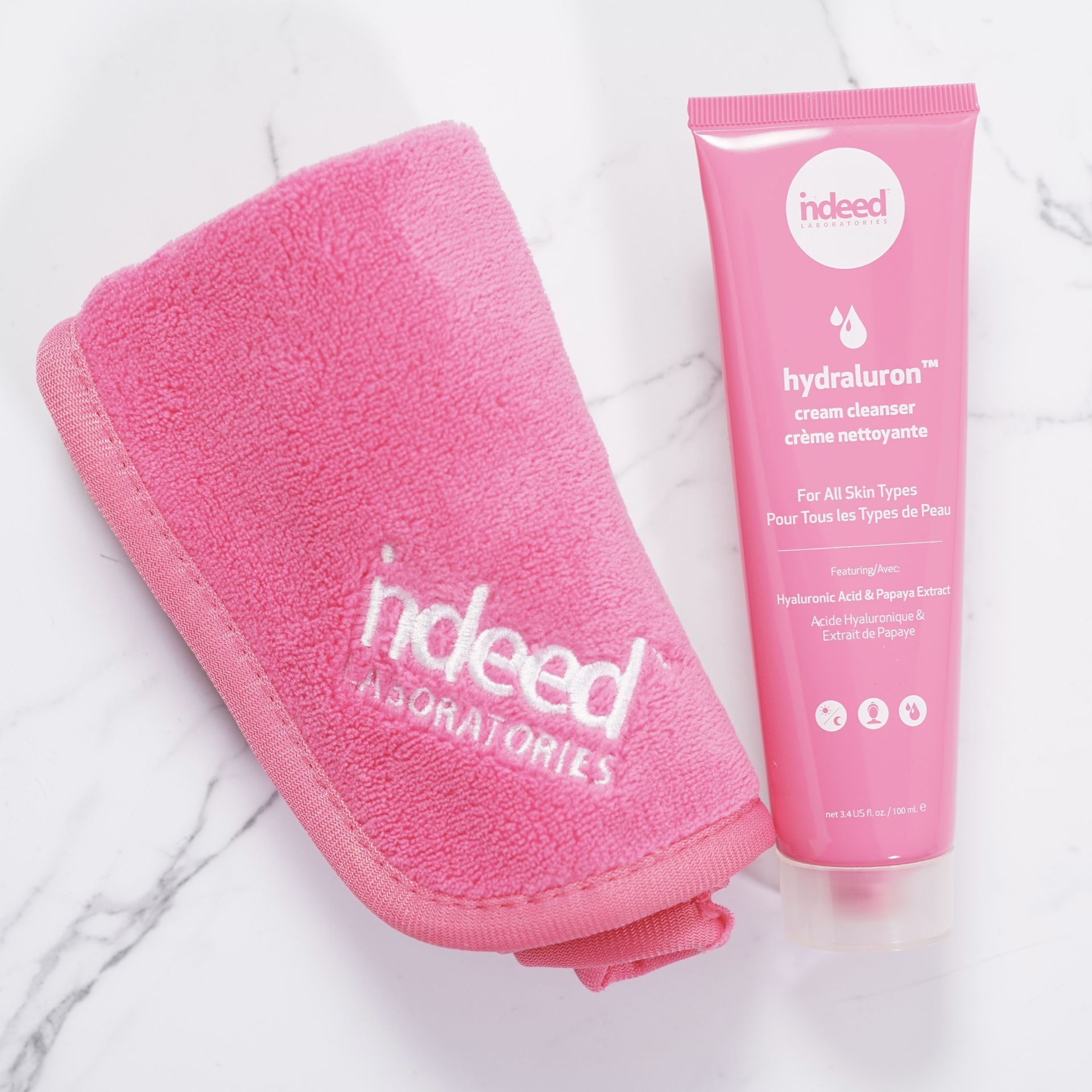 INDEED LABORATORIES Hydraluron Cream Cleanser w/ Towel (100% New & Authentic)
