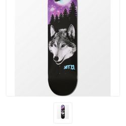 ATM Lone Spirit Wolf Skate Deck Black 7.25