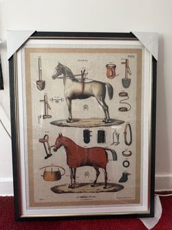 MIND THE GAP Vintage Designer Art Frame “The Riding Equipment “ Horse themed Art