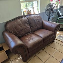 Leather Chair and Loveseat 