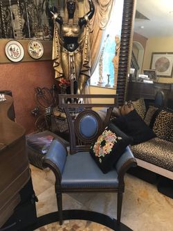 Custom Decota Design Center “ Roual Blue Side Chair “ 