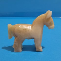 Vintage Hand Carved Marble Onyx Stone Horse Donkey Pony Figurine 2.5” Inch Tal