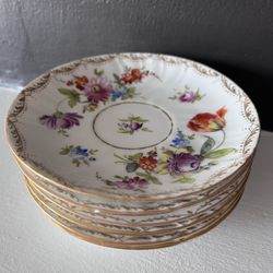 8 Dresden German Bouillion Cups and Saucers