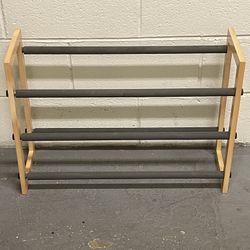  3-TIER EXPANDING WOOD & METAL SHOE RACK - UNASSEMBLED - posted price is firm. Can also Buy ASSEMBLED for firm higher price (pls see details herein).