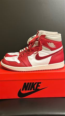 Women’s Jordan 1 Retro Hi OG Light Iron Ore/Varsity Red/Sail size 12/Men’s 10.5