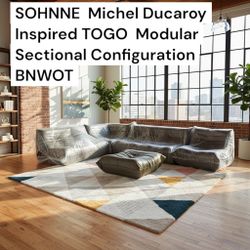 SOHNNE  Michel Ducaroy  inspired TOGO  Modular Leather Sectional Configuration  BNWOT
