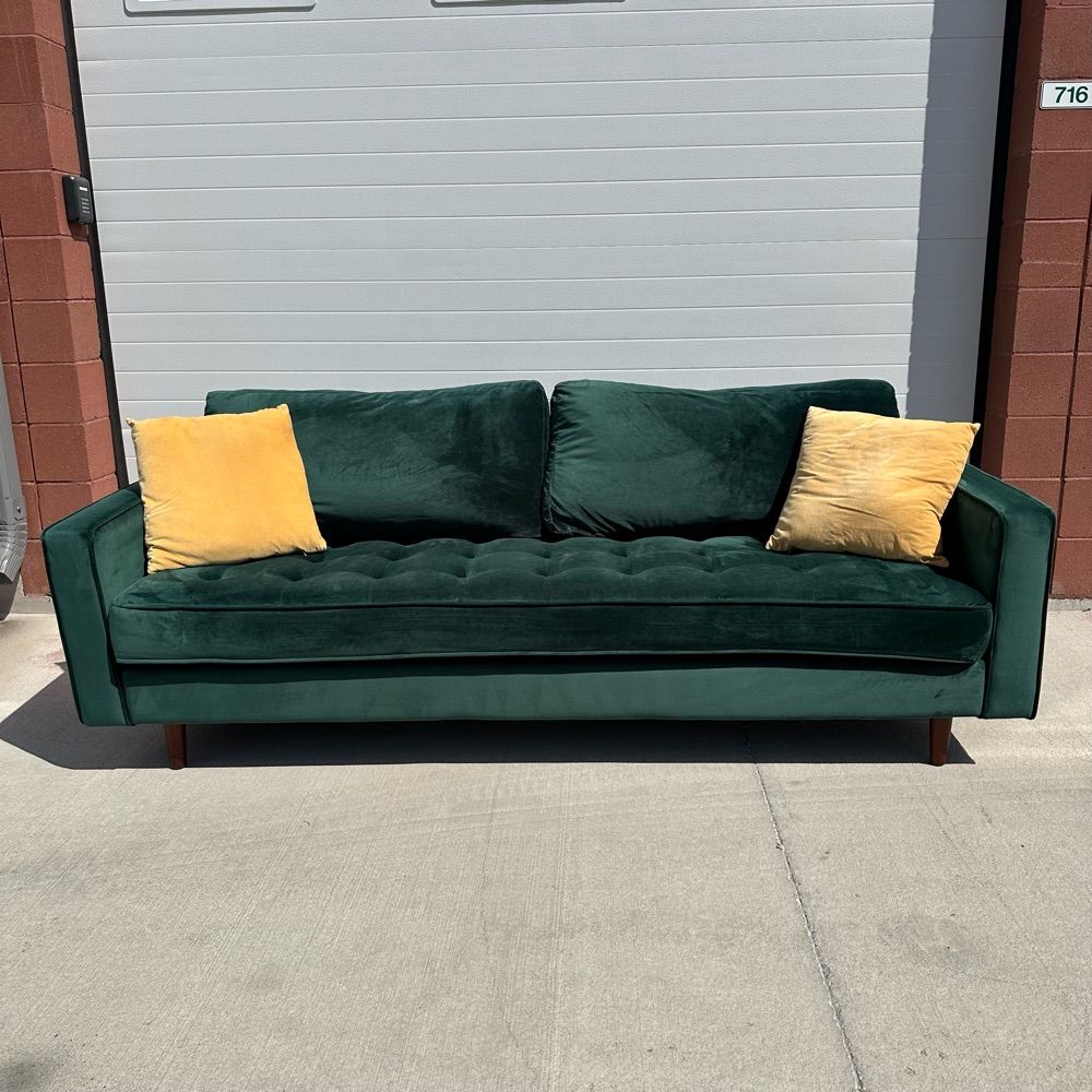 Green Velvet Sofa -Free Delivery-