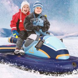 Snow Tube for Adults and Kids, 65-inch Large Heavy Duty Inflatable Snow Tubes Sled Double-Layer Thickened Bottom Winter Outdoor Toboggan STS Discovery