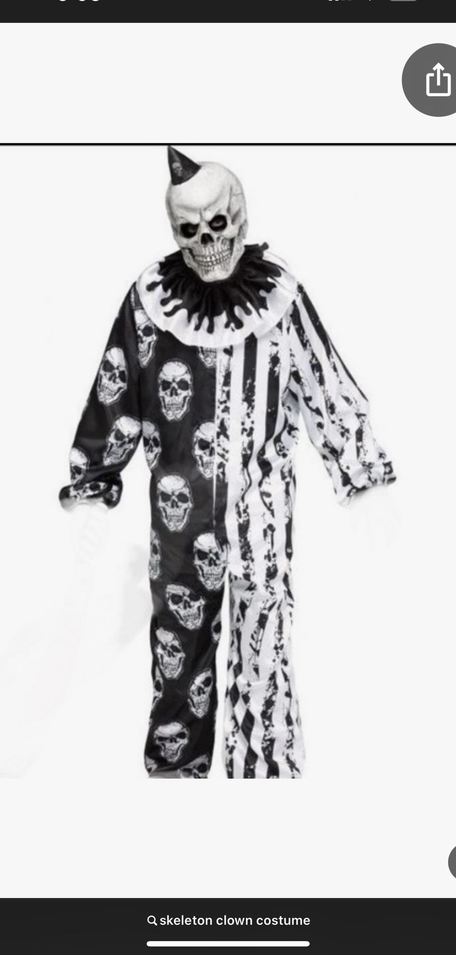 Skeleton Clown Costume