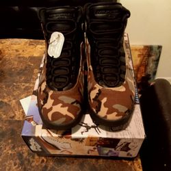 Jordan 10 Army Green Woodland Camo Size 11