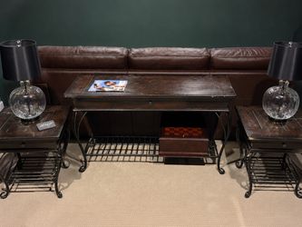 Sofa table & 2 end tables