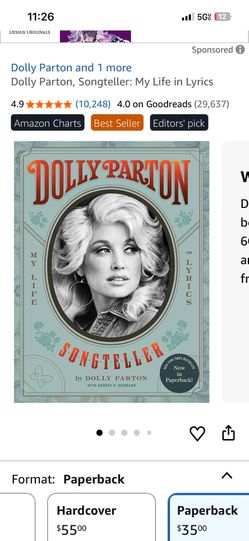 Dolly Parton Hardcopy Book